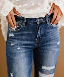 Trendsi RISEN Chloe Shadow Hem Distressed Straight Leg Jeans Apparel 13 Trendsi RISEN Chloe Shadow Hem Distressed Straight Leg Jeans Apparel