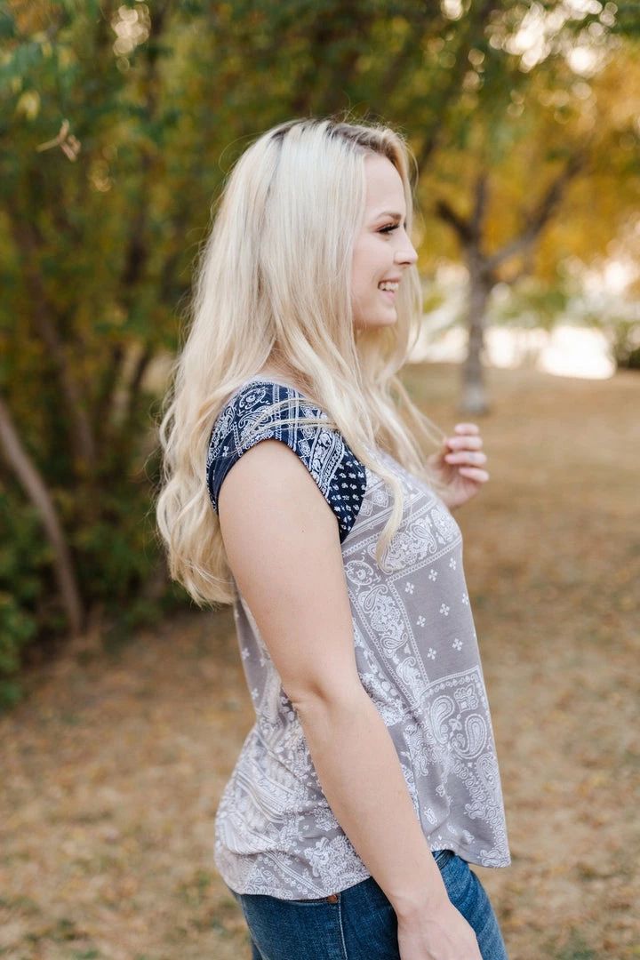 No Ship Drop Ship Pretty As A Picture Paisley Sleeveless Top 9 No Ship Drop Ship Pretty As A Picture Paisley Sleeveless Top