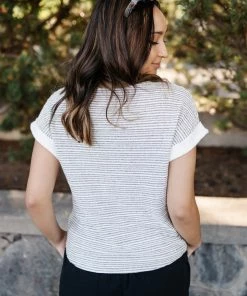 No Ship Drop Ship 2X Say It Isn't So Striped Knit Top