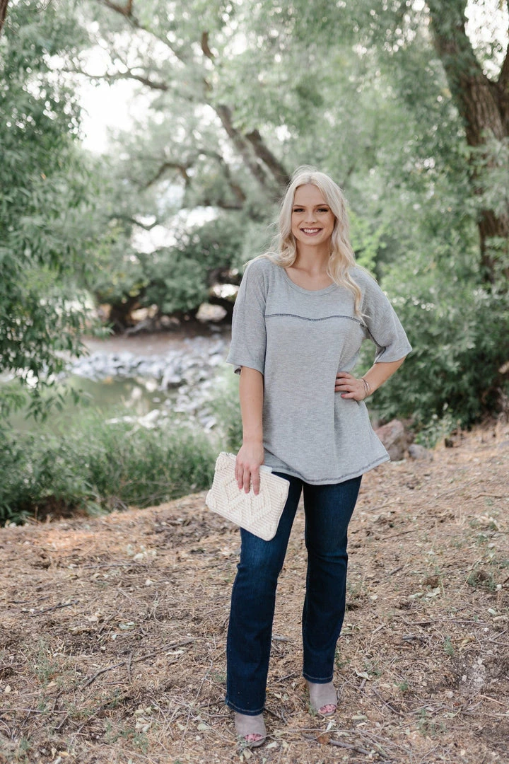 No Ship Drop Ship Sandstone Grey Knit Top 1 No Ship Drop Ship Sandstone Grey Knit Top