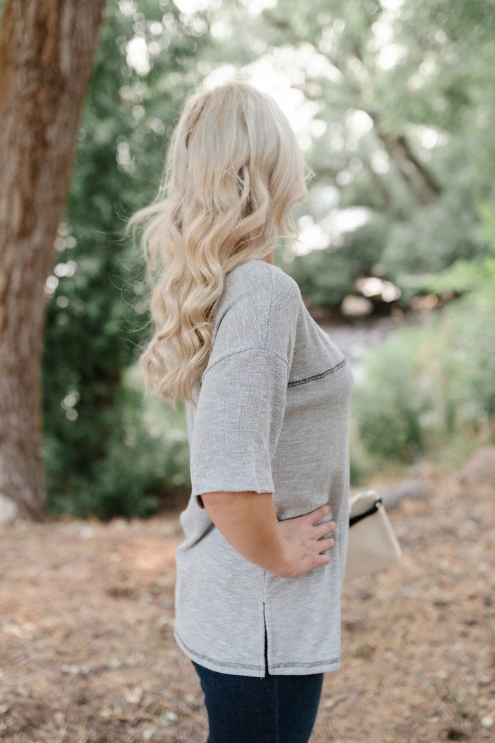 No Ship Drop Ship Sandstone Grey Knit Top 5 No Ship Drop Ship Sandstone Grey Knit Top