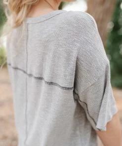 No Ship Drop Ship Sandstone Grey Knit Top 13 No Ship Drop Ship Sandstone Grey Knit Top