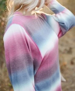 No Ship Drop Ship Caught Up In You Striped Ombre' Top