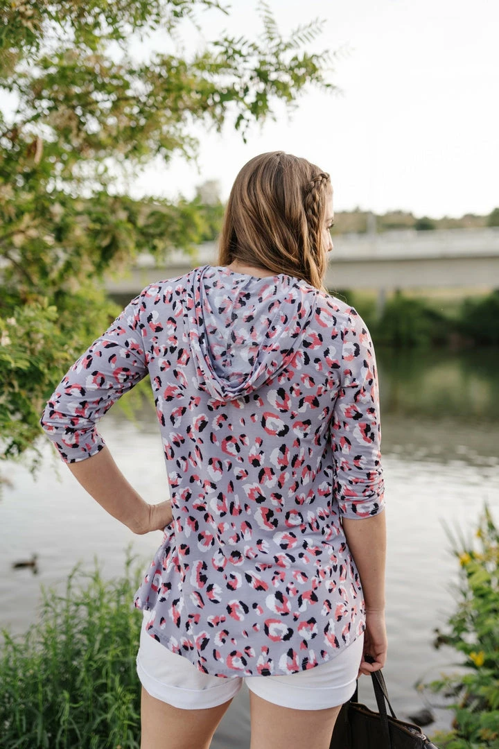 No Ship Drop Ship Spotted Lavender Hooded Top 6 No Ship Drop Ship Spotted Lavender Hooded Top