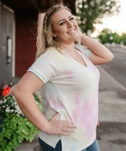 No Ship Drop Ship Living Our Best Life Tie Dye Top