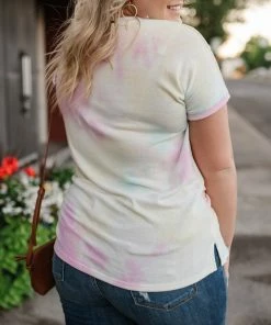 No Ship Drop Ship Living Our Best Life Tie Dye Top