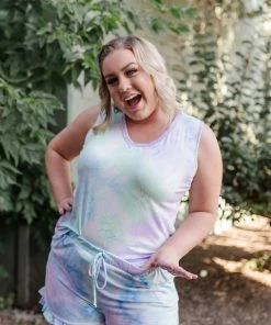 No Ship Drop Ship Tops Pixie Dust Tie Dye Shorts