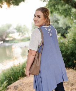 No Ship Drop Ship Life Of The Party Sleeveless Cardigan In Periwinkle