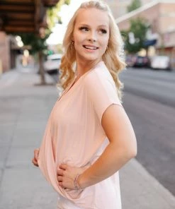 No Ship Drop Ship Stay Fancy Top In Blush Tops