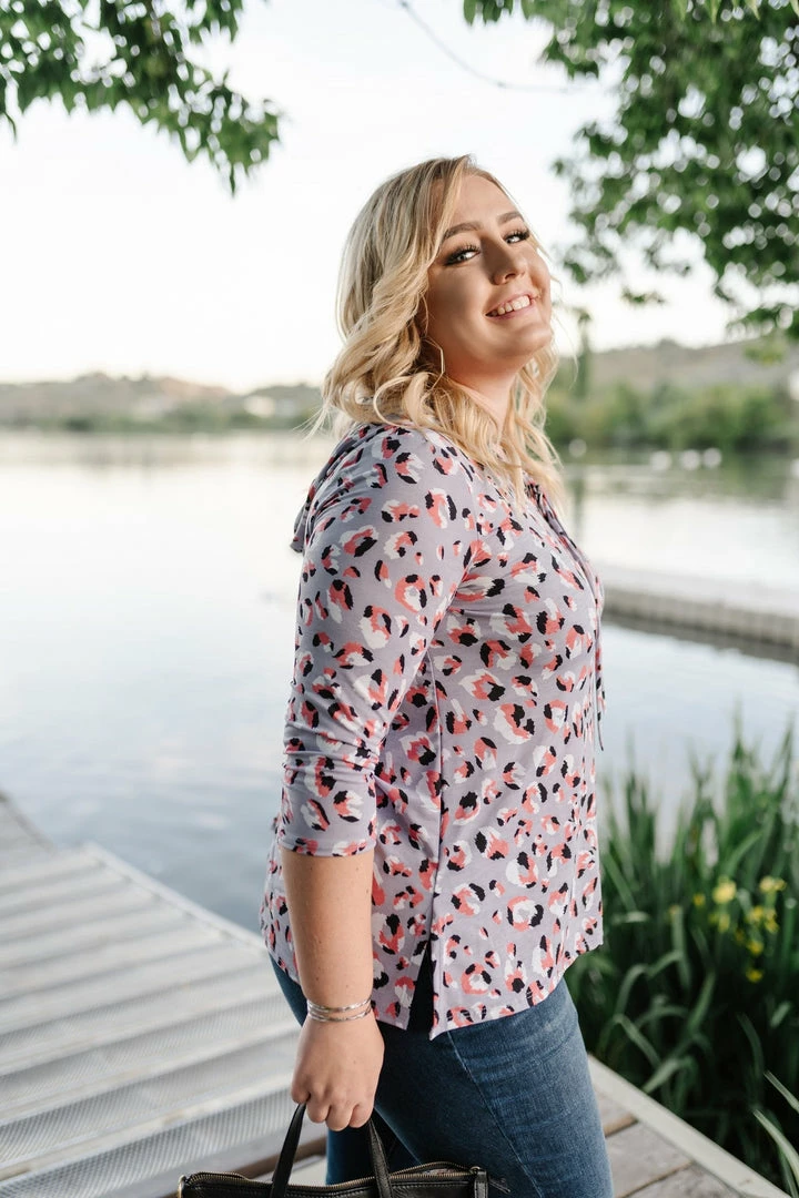 No Ship Drop Ship Spotted Lavender Hooded Top 2 No Ship Drop Ship Spotted Lavender Hooded Top