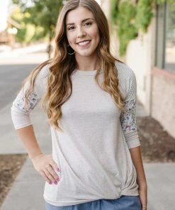 No Ship Drop Ship Summer Garden Tunic In Oatmeal