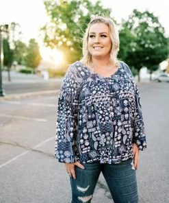 No Ship Drop Ship Blue Is Your Color Peasant Top