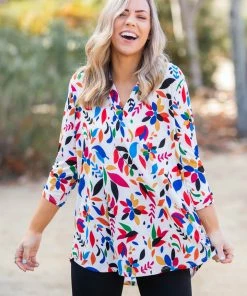 Boutique Simplified Boca Raton 3/4 Sleeve Top