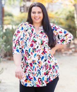 Boutique Simplified Boca Raton 3/4 Sleeve Top