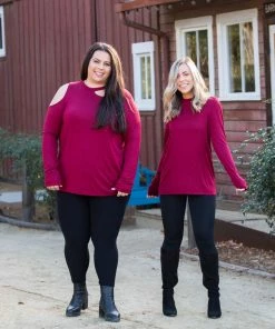 Boutique Simplified The Little Wine Top Cold Shoulder