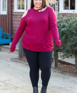 Boutique Simplified The Little Wine Top Cold Shoulder