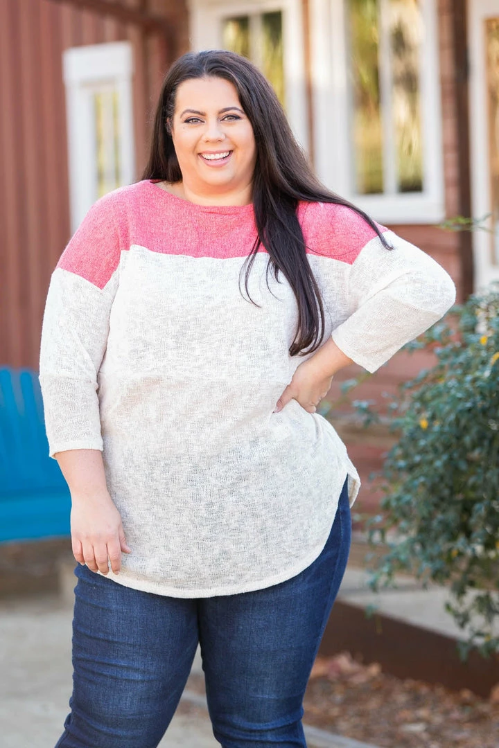 Boutique Simplified Coralina Colorblock Knit Top 2 Boutique Simplified Coralina Colorblock Knit Top