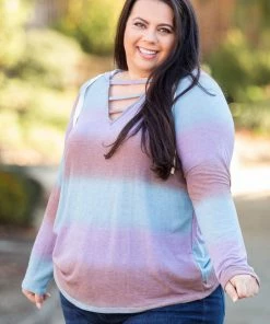 Boutique Simplified Gradiently Striped Hoodie