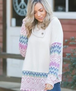 Boutique Simplified Peaceful Omens Cowl Neck