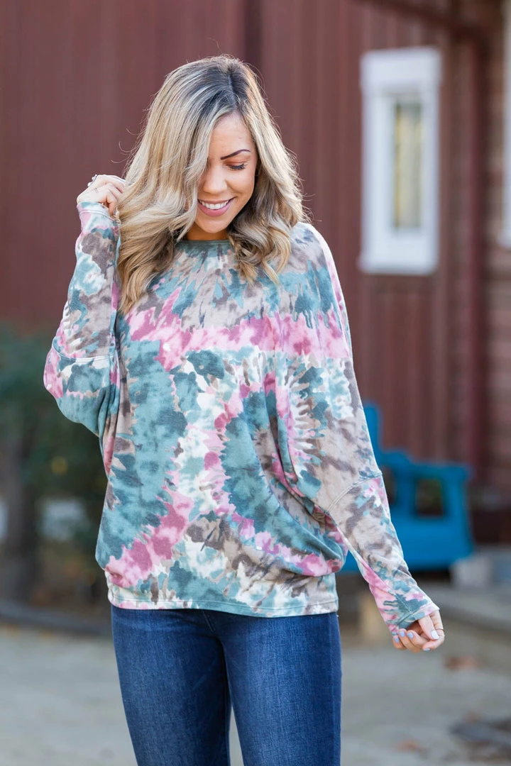 Boutique Simplified Splish Splash Long Sleeve Dolman 2 Boutique Simplified Splish Splash Long Sleeve Dolman