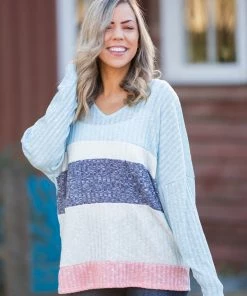 Boutique Simplified Sweet Horizons Color Block Top