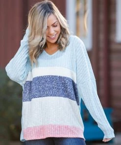 Boutique Simplified Sweet Horizons Color Block Top