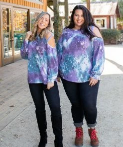 Boutique Simplified To The Moon And Back Caged Shoulder Top