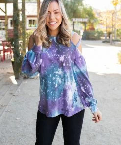 Boutique Simplified To The Moon And Back Caged Shoulder Top