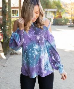 Boutique Simplified To The Moon And Back Caged Shoulder Top