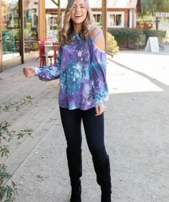 Boutique Simplified To The Moon And Back Caged Shoulder Top