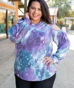 Boutique Simplified To The Moon And Back Caged Shoulder Top