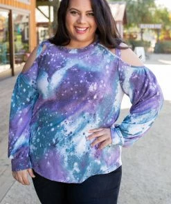 Boutique Simplified To The Moon And Back Caged Shoulder Top