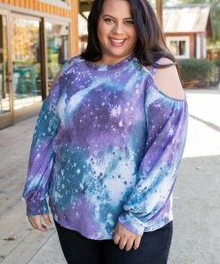 Boutique Simplified To The Moon And Back Caged Shoulder Top