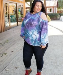 Boutique Simplified To The Moon And Back Caged Shoulder Top