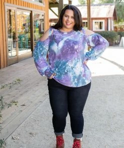 Boutique Simplified To The Moon And Back Caged Shoulder Top