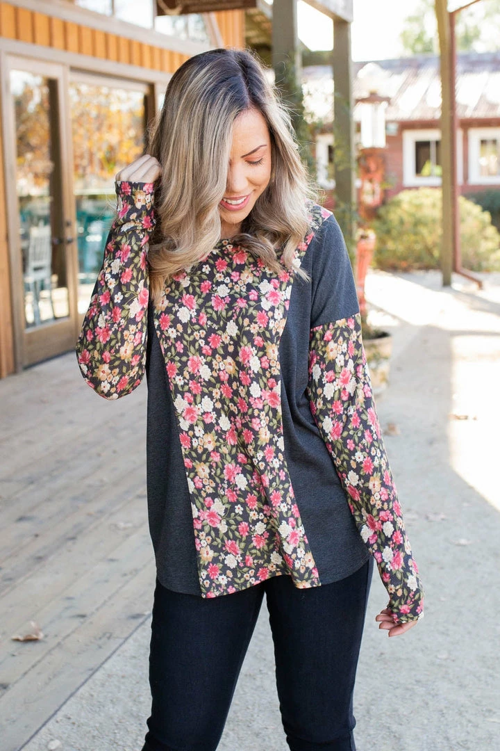 Boutique Simplified Flower Gazing Long Sleeve Top 1 Boutique Simplified Flower Gazing Long Sleeve Top