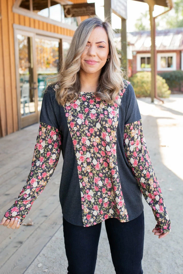 Boutique Simplified Flower Gazing Long Sleeve Top 4 Boutique Simplified Flower Gazing Long Sleeve Top