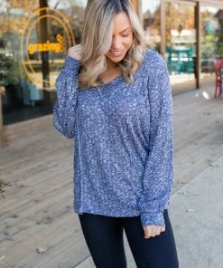Boutique Simplified Wavy Navy Puff Sleeve Top 12 Boutique Simplified Wavy Navy Puff Sleeve Top