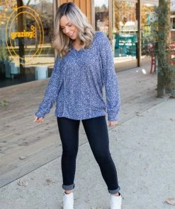 Boutique Simplified Wavy Navy Puff Sleeve Top 13 Boutique Simplified Wavy Navy Puff Sleeve Top