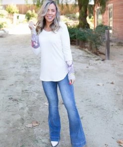 Boutique Simplified Pleasantly Abloom Long Sleeve Top