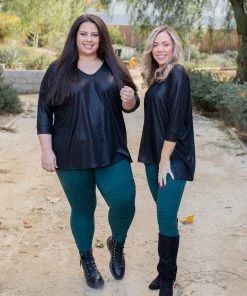 Boutique Simplified Slick Chick Brushed V-neck Top