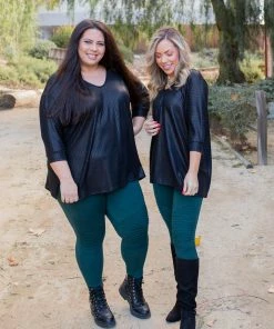 Boutique Simplified Slick Chick Brushed V-neck Top