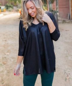 Boutique Simplified Slick Chick Brushed V-neck Top