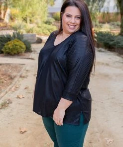 Boutique Simplified Slick Chick Brushed V-neck Top