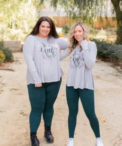 Boutique Simplified Encompassed In Love Long Sleeve Tunic