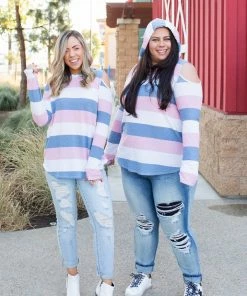 Boutique Simplified Oceanside Cold Shoulder Thumbhole Hoodie 3X