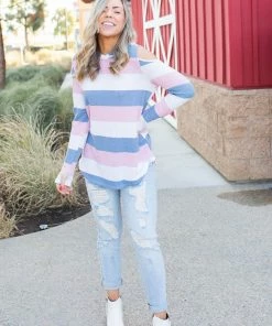 Boutique Simplified Oceanside Cold Shoulder Thumbhole Hoodie 3X