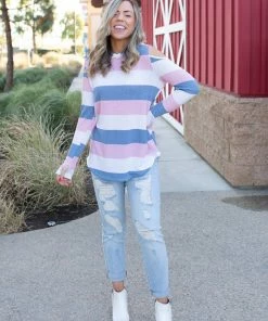 Boutique Simplified Oceanside Cold Shoulder Thumbhole Hoodie 3X