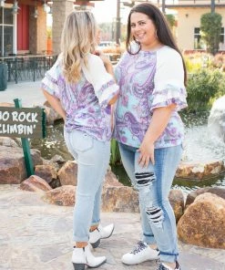 Boutique Simplified Vivacious Paisley Ruffled Raglan 10 Boutique Simplified Vivacious Paisley Ruffled Raglan