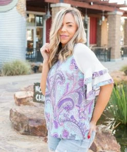 Boutique Simplified Vivacious Paisley Ruffled Raglan 12 Boutique Simplified Vivacious Paisley Ruffled Raglan